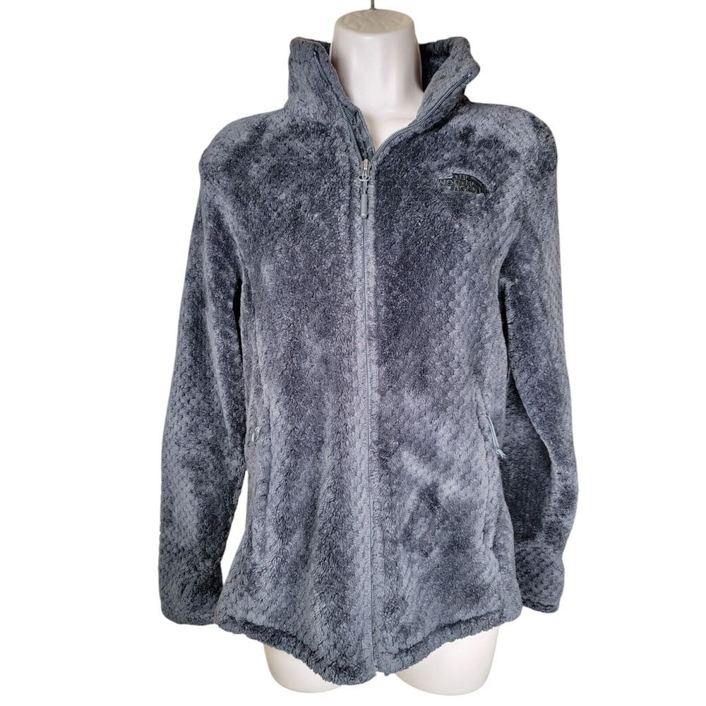 The North Face Women Medium Blue Osito Silken Raschel Fleece Stand Collar Jacket